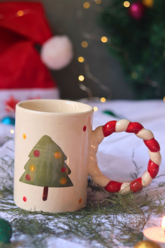 Red & white christmas coffee mug