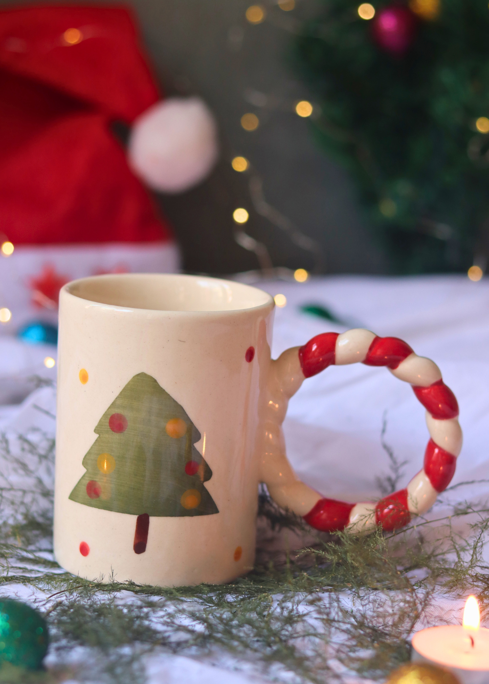 Red & white christmas coffee mug