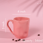 Pink wavy coffee mug height & breadth 
