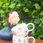 Tulip & Floral Bliss Mugs - Set of 2 handmade in india