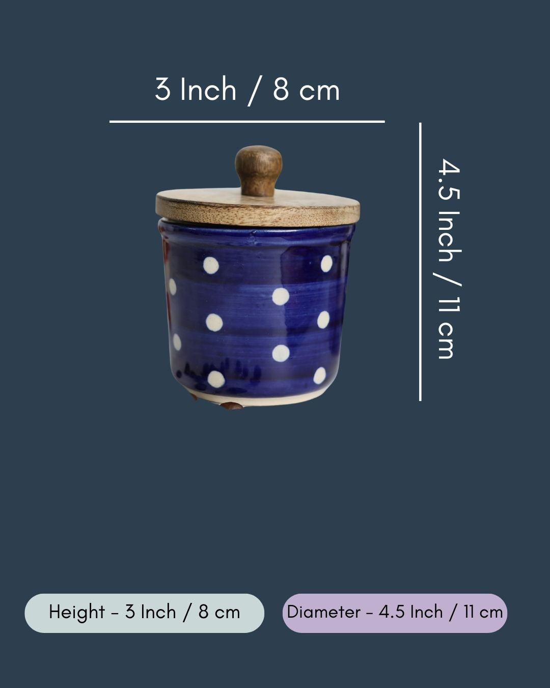 Blue Polka Jar