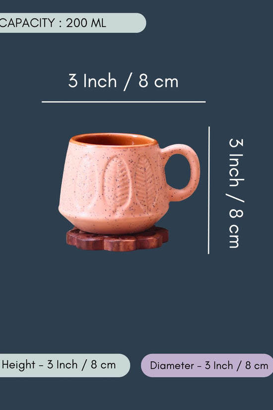 Peach Serene Leaf Coffee Mug