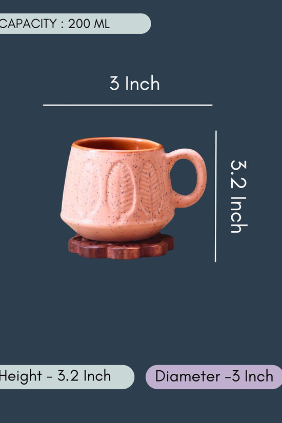 Peach Serene Leaf Coffee Mug