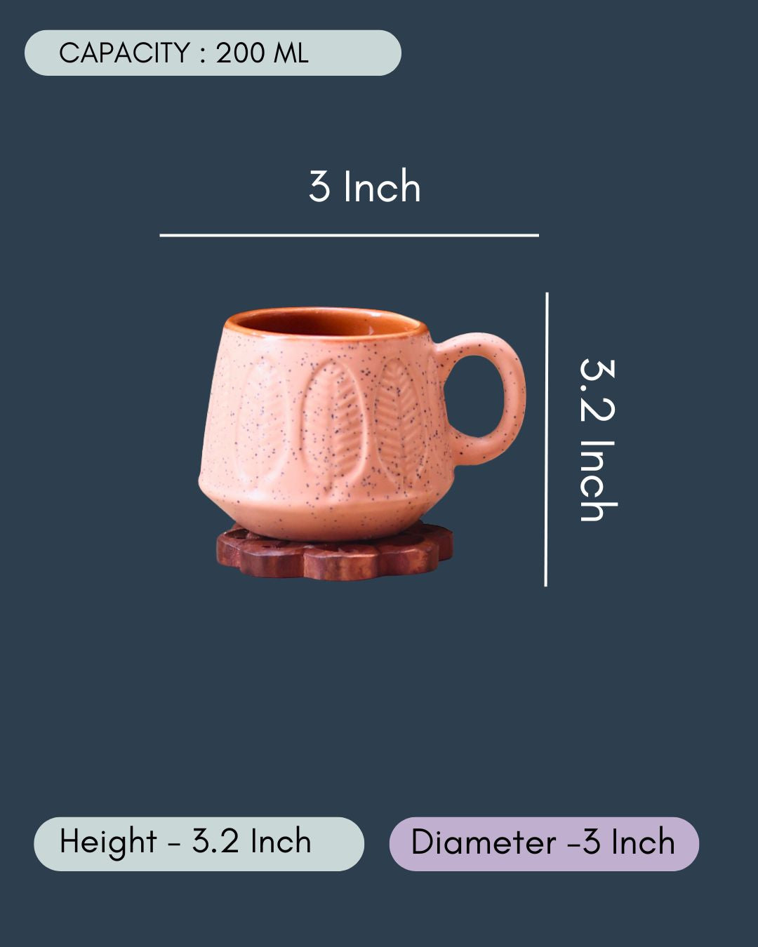 Peach Serene Leaf Coffee Mug