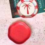 Palm & Red Handmade Dessert Plate handmade in India