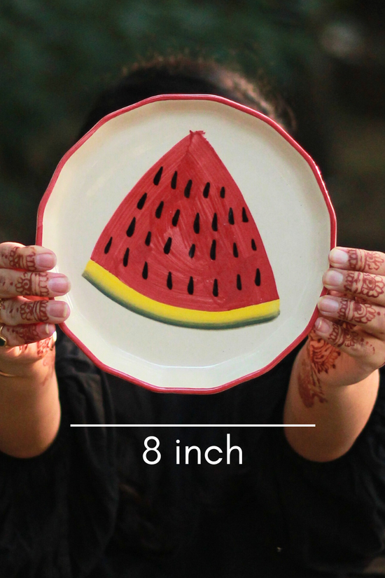 Handmade ceramic watermelon plate breadth