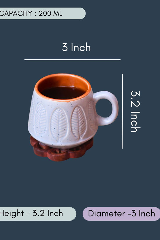 Mellow Grey Serene Leaf Coffee Mug