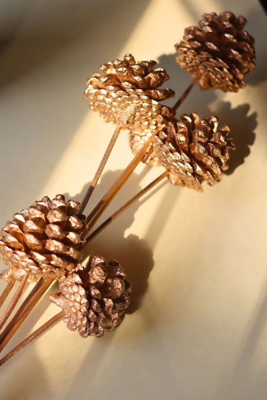 Handmade Golden pinecones Bunch