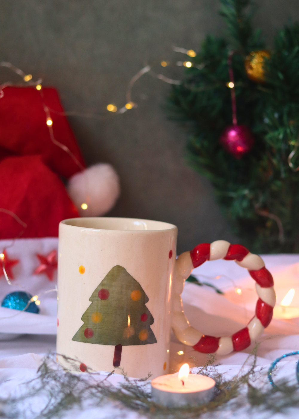 Christmas tree coffee mug stunning handle