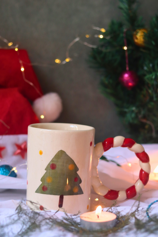 Christmas tree coffee mug stunning handle