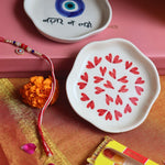 Heart & Nazar Handmade Dessert plate Rakhi Gift box only for this rakhsha bandhan
