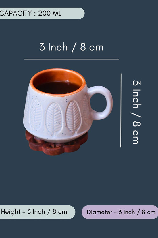 Mellow Grey Serene Leaf Coffee Mug