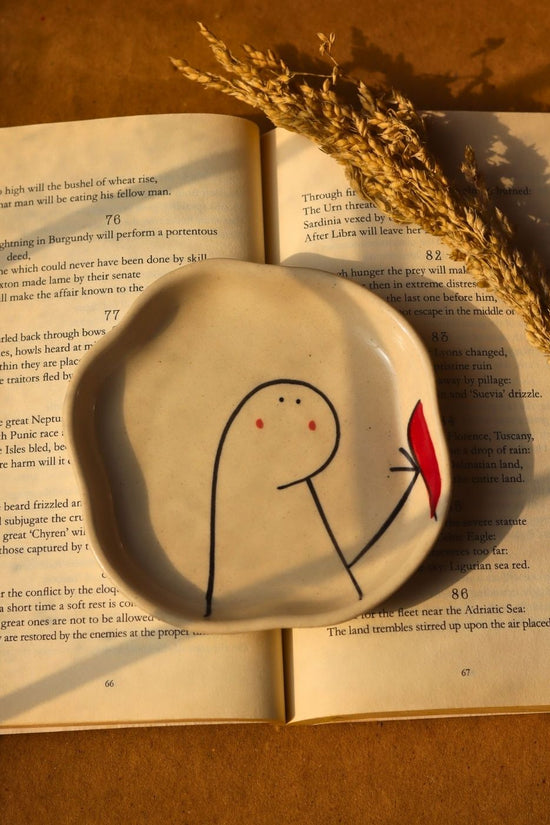 Half of my heart dessert plate handmade in India