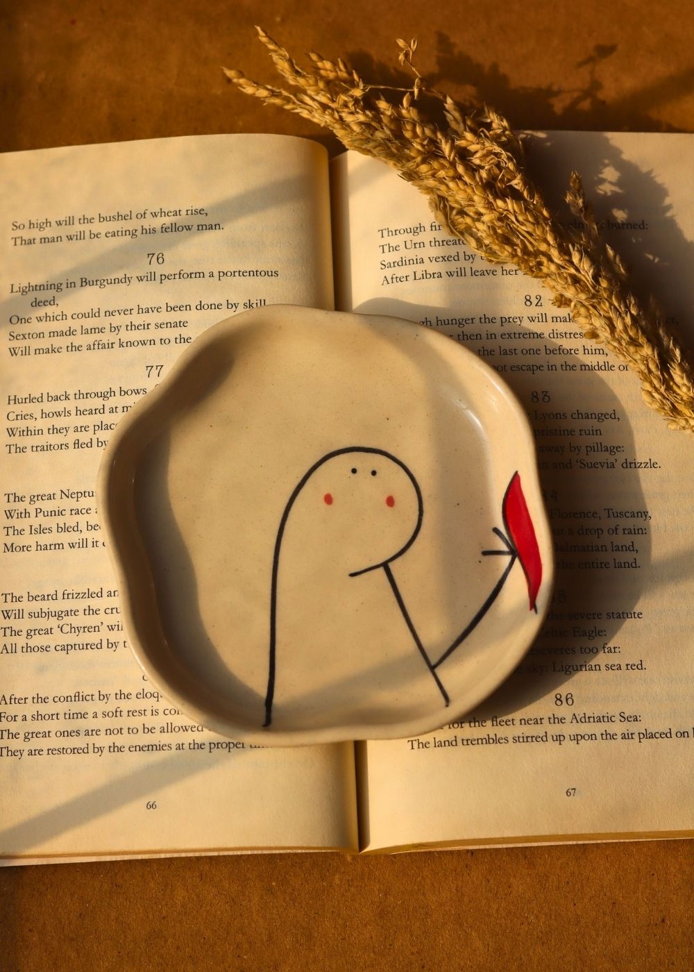 Half of my heart dessert plate handmade in India