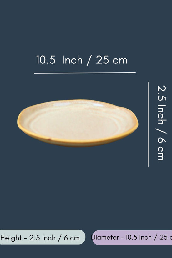 Set of 4 - Beige Artisanal Dinner Plate