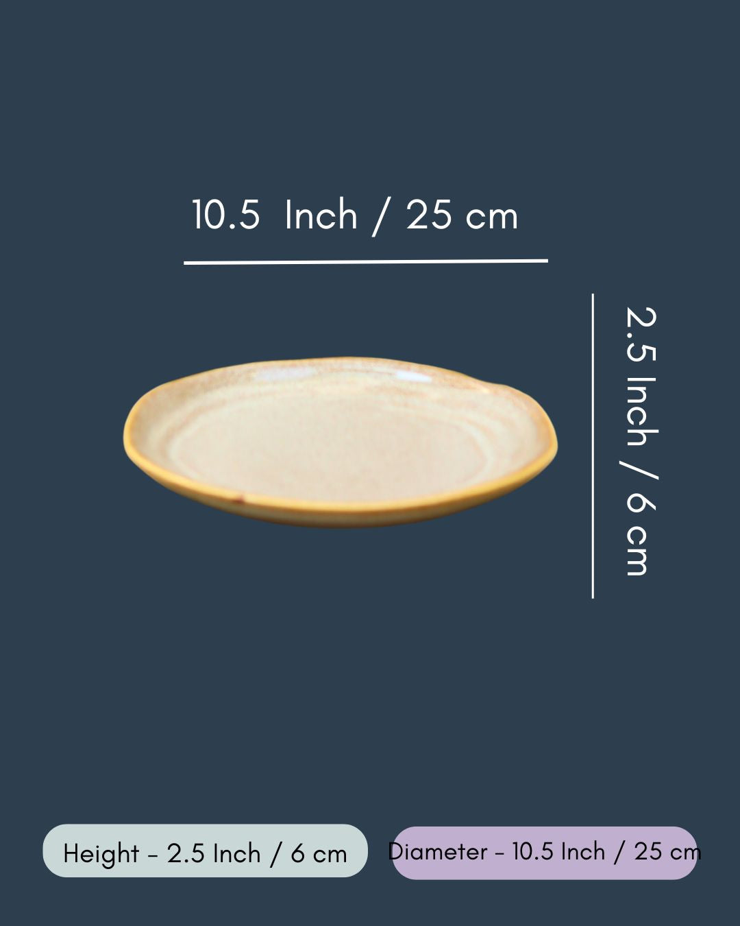 Set of 4 - Beige Artisanal Dinner Plate