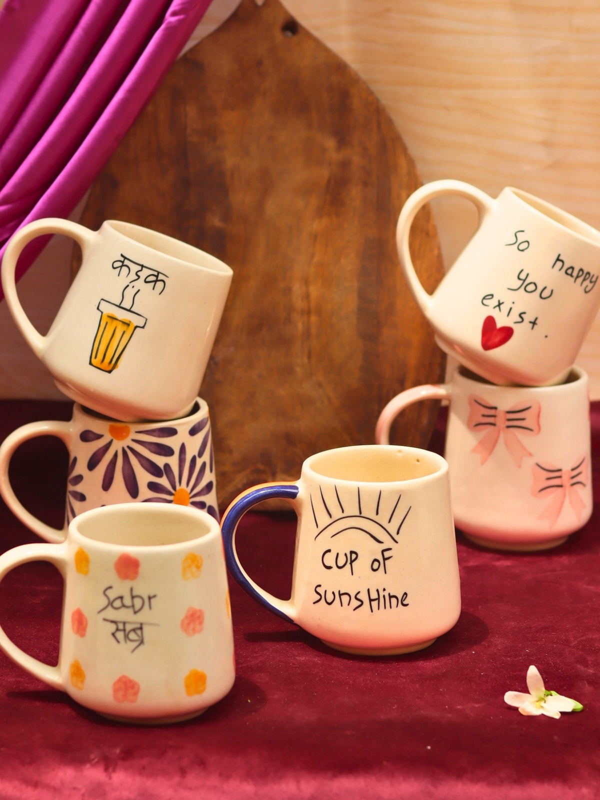 handmade Set of 6 Simple Sips mugs combo (for the price of 5)
