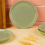 pistachio stoneware snack plate handmade in india