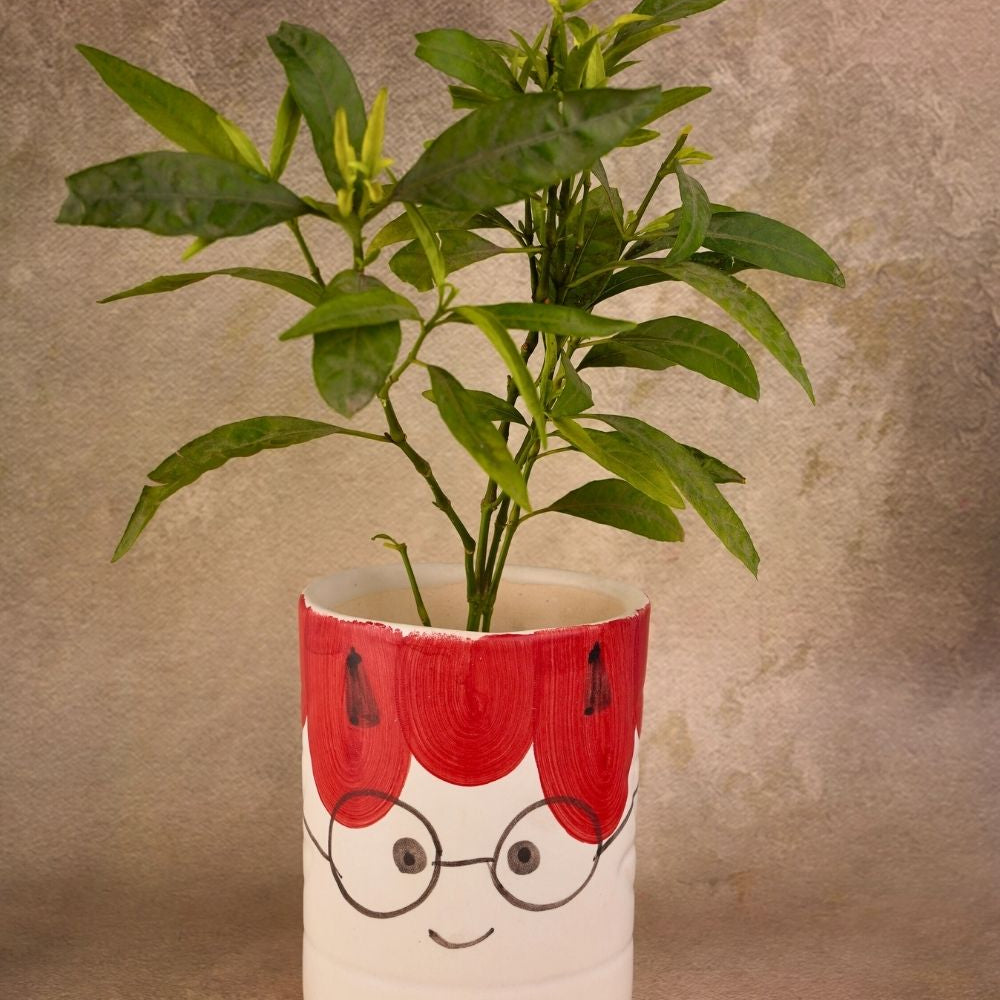 handmade cat desk planter pot 