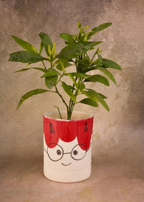 handmade cat desk planter pot 