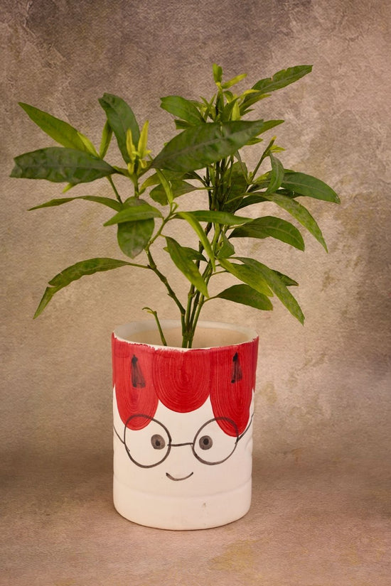 handmade cat desk planter pot 