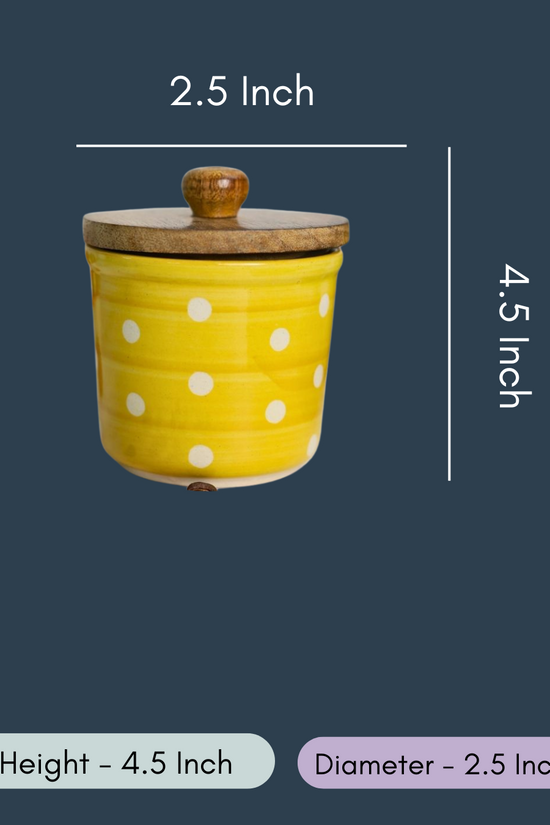 Yellow Polka Jar