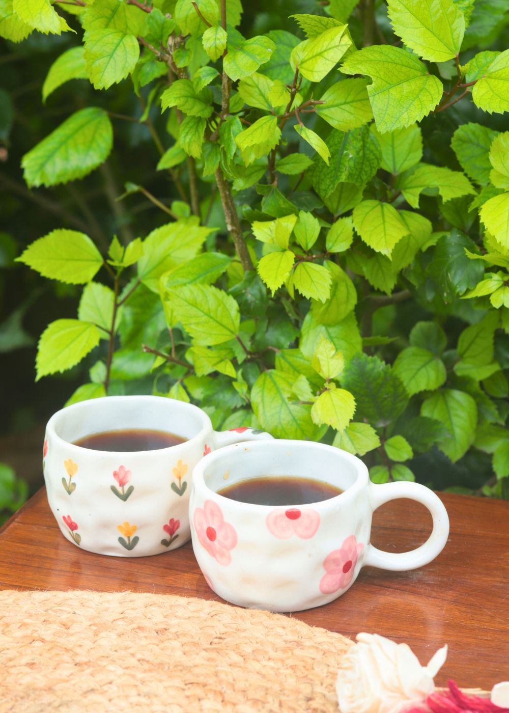 Tulip & Floral Bliss Mugs - Set of 2 made by ceramic