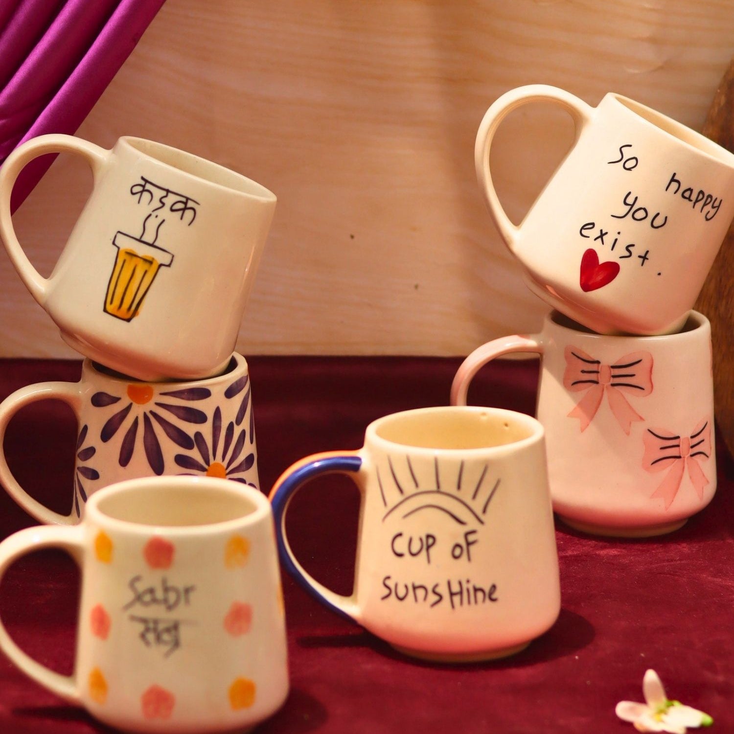 Set of 6 Simple Sips mugs combo (for the price of 5) made by ceramic