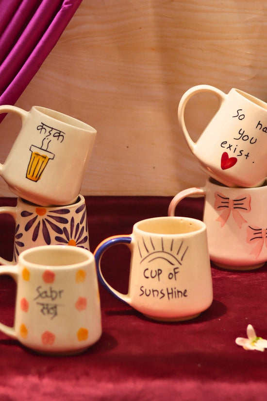 Set of 6 Simple Sips mugs combo (for the price of 5) made by ceramic