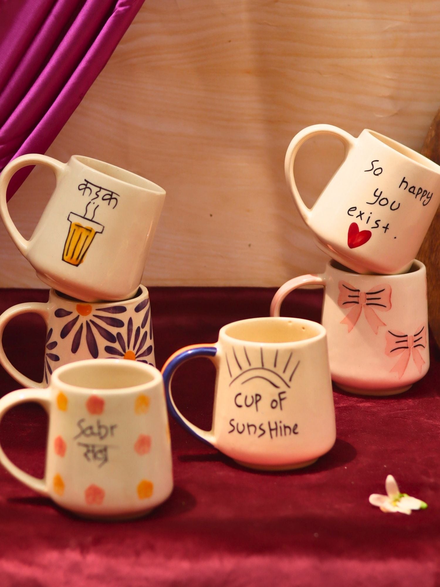 Set of 6 Simple Sips mugs combo (for the price of 5) made by ceramic
