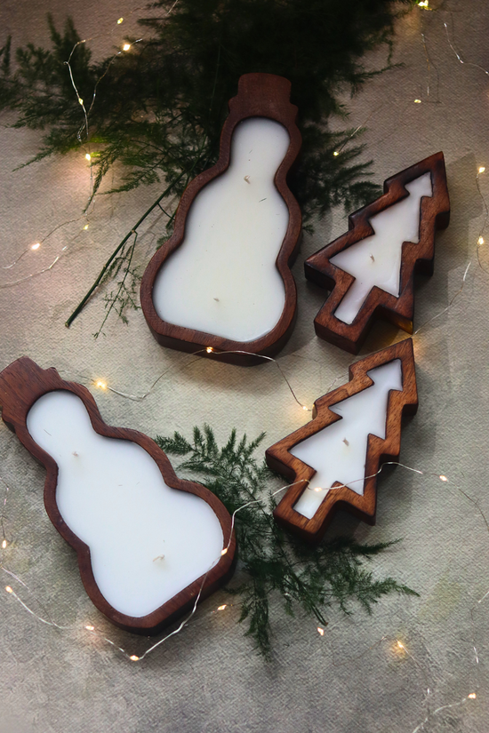Handmade wooden christmas trees