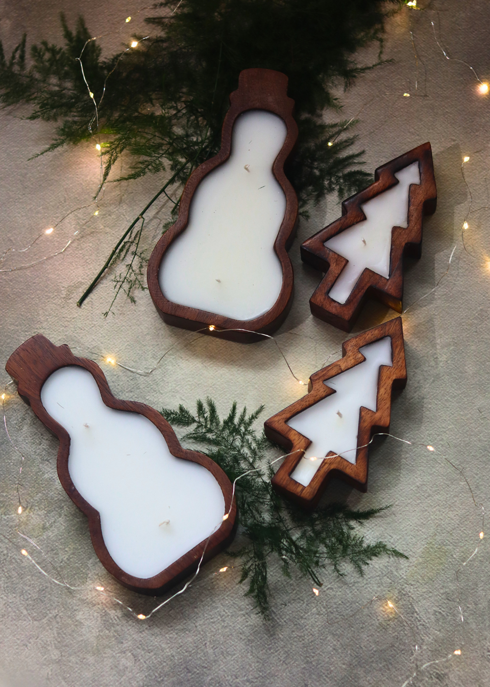 Handmade wooden christmas trees