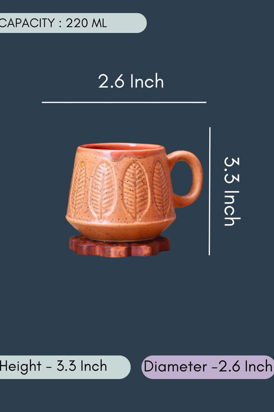 Brown Serene Leaf Coffee Mug