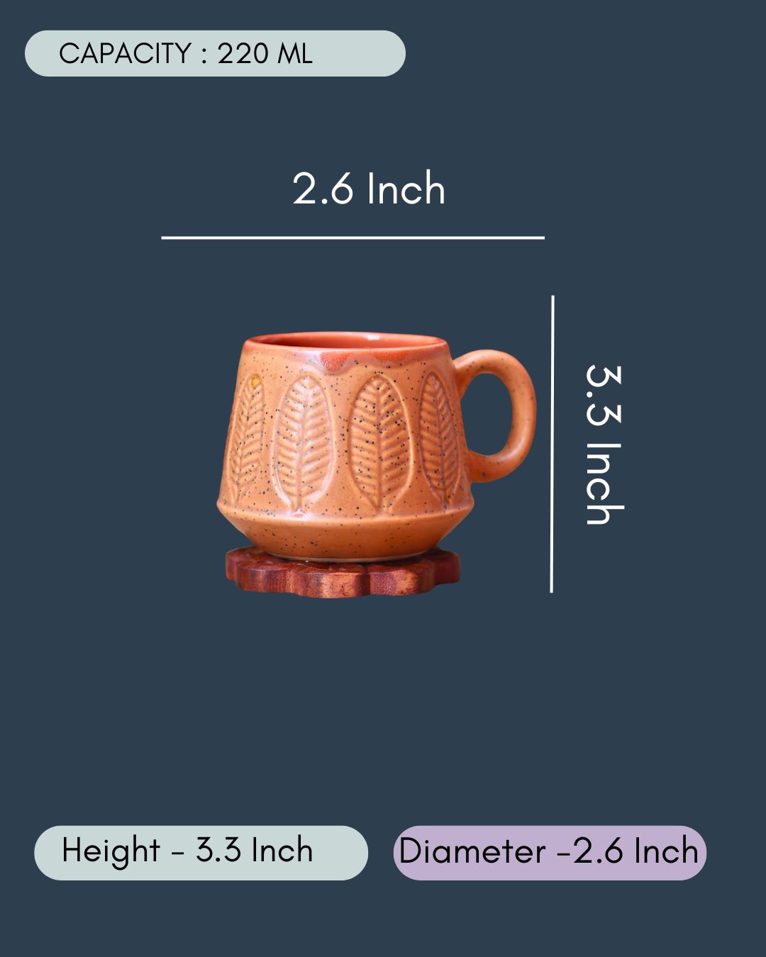 Brown Serene Leaf Coffee Mug