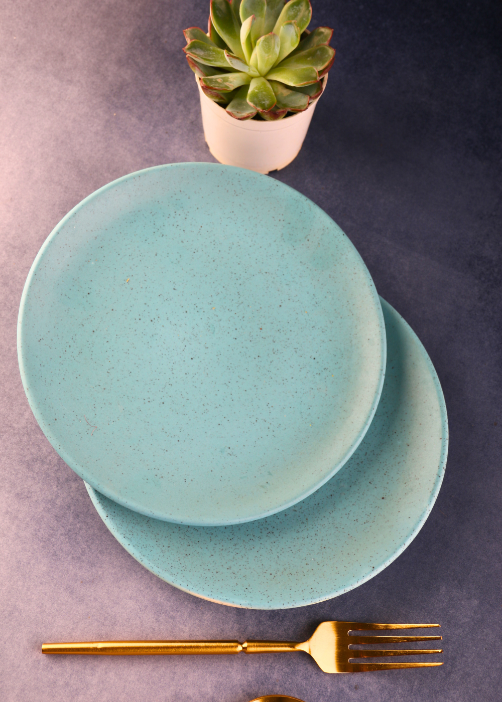 Two Handmade Ceramic Quarter Plates 