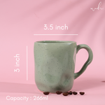 Green wavy coffee mug height & breadth