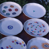 Set of 6 Dine & Shine Snack Plates (for the price of 5) made by ceramic