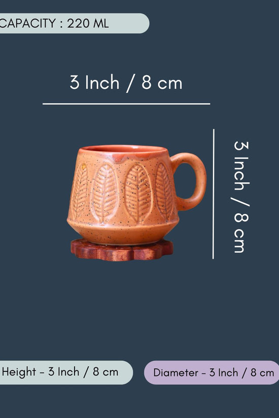 Brown Serene Leaf Coffee Mug