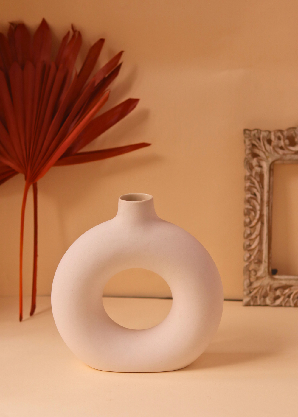 handmade white donut vase