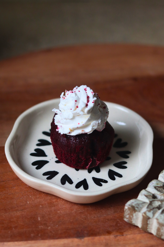Black Heart Handmade Dessert Plate