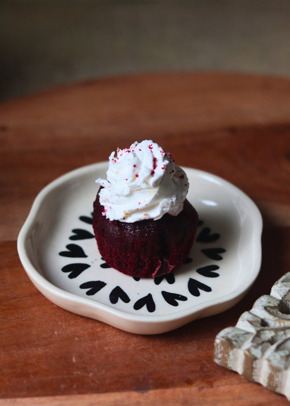 Black Heart Handmade Dessert Plate