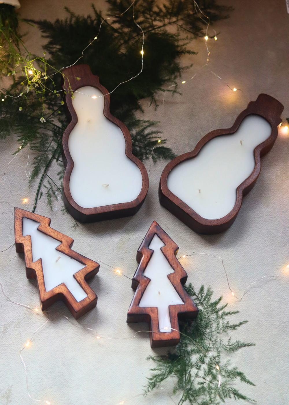 Wooden & soy wax decorative candles
