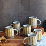 Yellow Striped Mug - Set of 6 with premium quality material