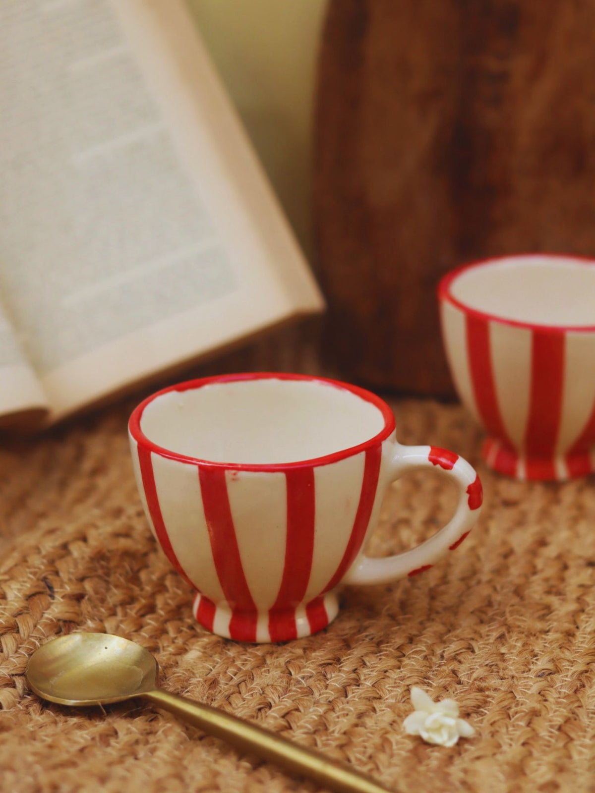 Red & White Striped Mug with premium quality material