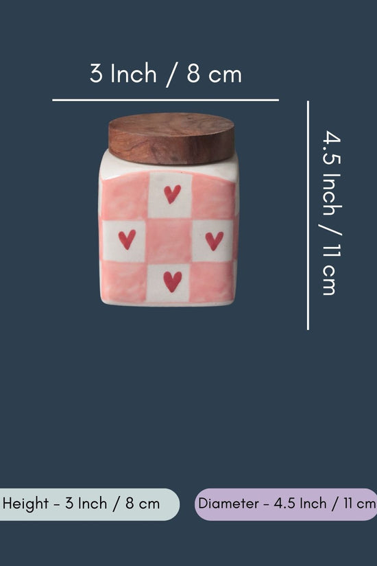 Chequered Heart Jar