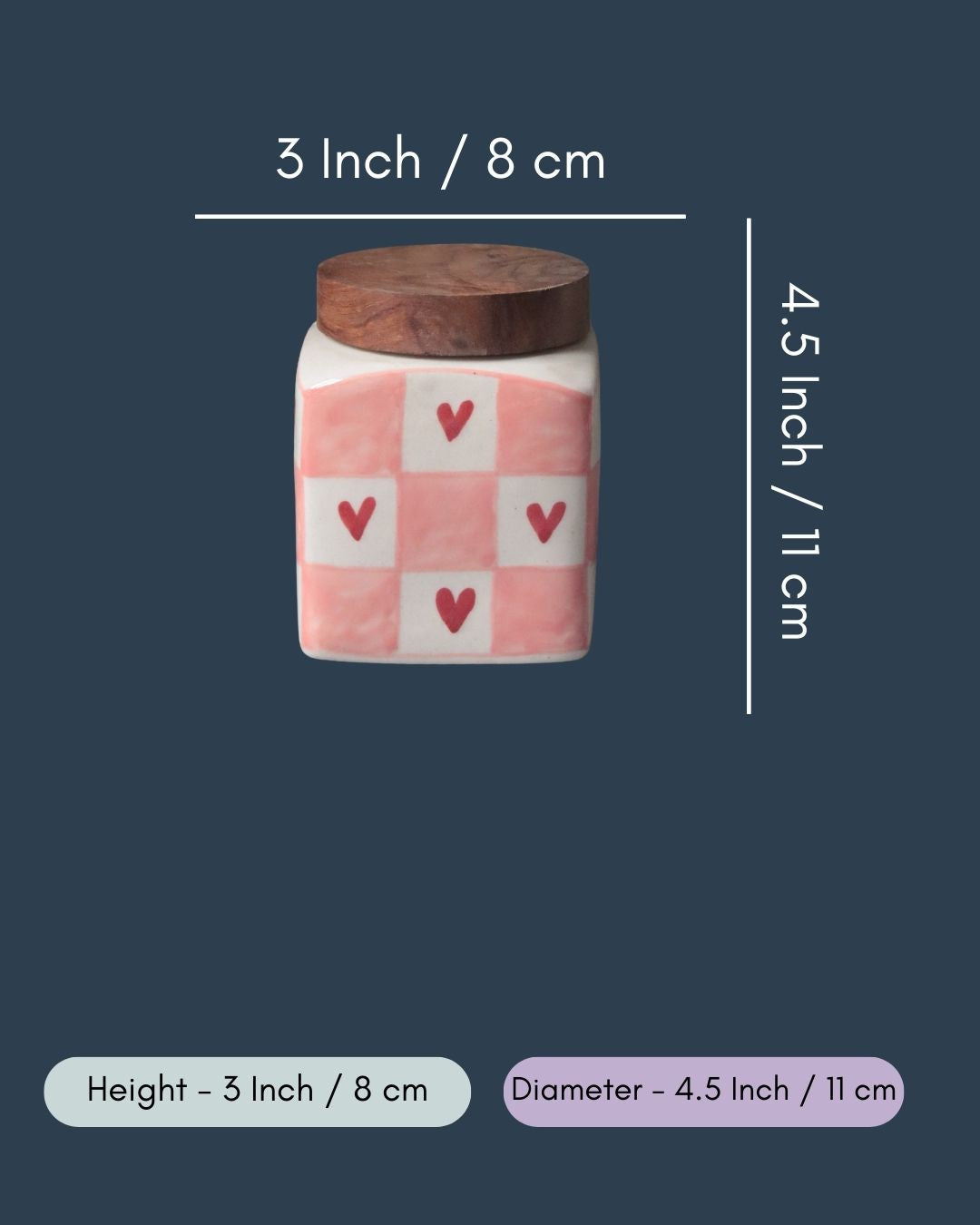 Chequered Heart Jar