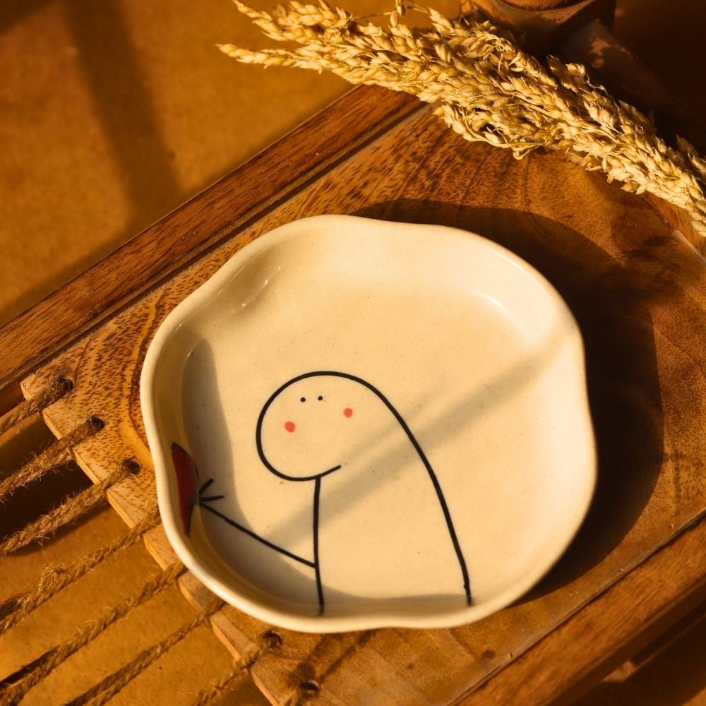 In Love Dessert Plate  made by ceramic