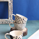 Small & Big Black Polkas, Black Lines & Dotted Mug - Set of three