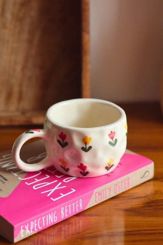 handmade tulip floral mug
