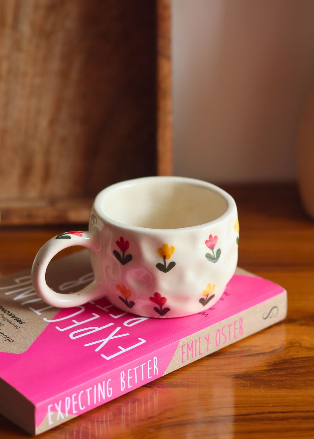 handmade tulip floral mug